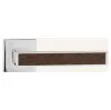 Дверная ручка на квадратном основании Linea Cali ZEN 1158/019 CR хром глянцевый/дерево WENGE