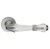Дверная ручка на круглом основании Linea Cali LUCE mesh 1446/023 CS хром матовый/хрусталь SWAROVSKI