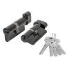 Цилиндровый механизм Fuaro (200 ZM/80) 2000ZM Knob 80 (30+10+40) BL-24 черный 5Key с вертушкой