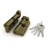 Цилиндровый механизм с вертушкой (100 ZM/60) 1000ZMKnob60(25+10+25) AB бронза 5Key с вертушкой