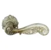 Дверная ручка на круглом основании Linea Cali ROCOCO 1285/078 AZ белый с золотом