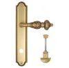 Дверная ручка Venezia \"LUCRECIA\" WC-2 на планке PL98 французское золото + коричневый