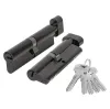 Цилиндровый механизм Fuaro (200 ZM/100) 2000ZM Knob 100 (50+10+40) BL-24 черный 5Key с вертушкой