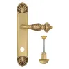 Дверная ручка Venezia \"LUCRECIA\" WC-2 на планке PL87 французское золото + коричневый