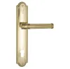 Дверная ручка Venezia \"IMPERO\" CYL на планке PL98 полированная латунь