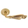 Дверная ручка на круглом основании Venezia \"OPERA\" D8 французское золото + коричневый