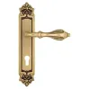 Дверная ручка Venezia \"ANAFESTO\" CYL на планке PL96 французское золото + коричневый