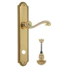 Дверная ручка Venezia \"VIVALDI\" WC-4 на планке PL98 полированная латунь