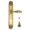 Дверная ручка Venezia \"OPERA\" WC-4 на планке PL97 французское золото + коричневый