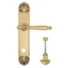 Дверная ручка Venezia \"PELLESTRINA\" WC-2 на планке PL87 французское золото + коричневый