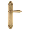 Дверная ручка Venezia \"CASTELLO\" на планке PL90 французское золото + коричневый
