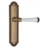 Дверная ручка на планке Fratelli Cattini \"GRACIA CERAMICA BIANCO\" PL248-BY матовая бронза