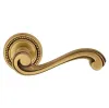 Дверная ручка на круглом основании Venezia \"VIVALDI\" D3 французское золото + коричневый