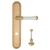 Дверная ручка на планке Fratelli Cattini \"GRACIA CERAMICA BIANCO\" WC-2 PL288-BS матовая латунь