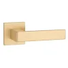 Дверная ручка на квадратном основании STILE HIRA Q SLIMM 7mm CP золото матовое