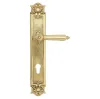 Дверная ручка Venezia \"CASTELLO\" CYL на планке PL97 полированная латунь