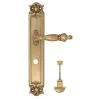 Дверная ручка Venezia \"OLIMPO\" WC-2 на планке PL97 французское золото + коричневый