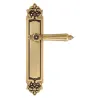 Дверная ручка Venezia \"CASTELLO\" на планке PL96 французское золото + коричневый