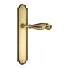 Дверная ручка Venezia \"OPERA\" на планке PL98 французское золото + коричневый
