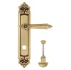 Дверная ручка Venezia \"CASTELLO\" WC-2 на планке PL96 французское золото + коричневый