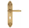 Дверная ручка Venezia \"PELLESTRINA\" CYL на планке PL90 французское золото + коричневый