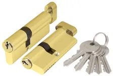 Цилиндровый механизм Ajax (AX102/60) AX1002Knob60 (25+10+25) PB латунь с вертушкой