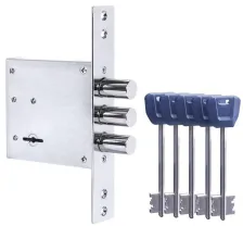 Замок Punto врезной сувальдный MDV30S-817 CP (V30/S) CP хром длиный ключ