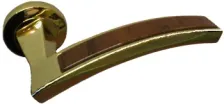 Дверная ручка на круглом основании PROFILO RESINA 1046/102 OZ золото глянцевое/керамика коричневая