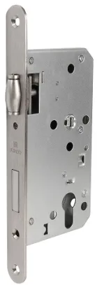 Замок врезной Fuaro DD.INOX/C-55.72/R с роликовой защелкой матовый никель