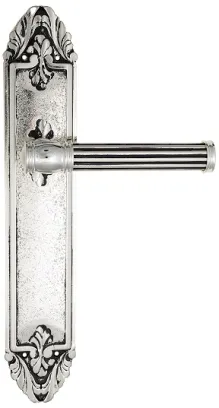 Дверная ручка Venezia \"IMPERO\" на планке PL90 натуральное серебро + черный