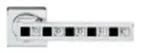 Дверная ручка на квадратном основании REFLEX NERO/BIANCO 1218/019 CR хром глянцевый/хрусталь SWAROVSKI