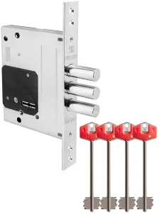 Замок врезной сувальдный Fuaro TERMO MDV25/S-60.00.3R16 4 key (ключ удл. 120/75 мм)