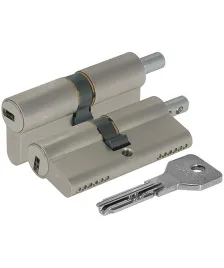 Цилиндровый механизм Cisa (Чиза) под вертушку ASIX OE302-23.12 (100 мм/45+10+45), НИКЕЛЬ