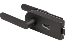 Комплект: замок + ручка для стеклянной двери Armadillo Space.GL.LPZ BL черный