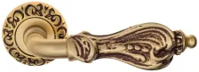 Дверная ручка на круглом основании Venezia \"FLORENCE\" D4 французcкое золото + коричневый