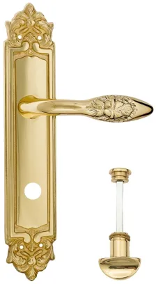 Дверная ручка Venezia \"CASANOVA\" WC-2 на планке PL96 полированная латунь