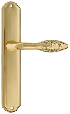 Дверная ручка Venezia \"CASANOVA\" на планке PL02 полированная латунь