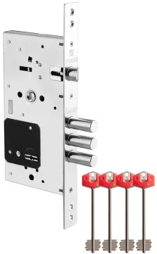 Замок врезной сувальдный Fuaro TERMO MDV25/S-60.85.3R16 4 key (ключ удл. 120/75 мм)