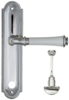 Дверная ручка на планке Fratelli Cattini \"GRACIA CERAMICA BIANCO\" WC-2 PL248-CR полированный хром