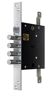 Замок врезной Mettem (Меттэм) сувальдный с защёлкой ЗВ9 143.1.0 с тягами, 5 кл.