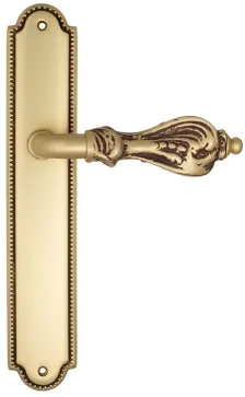 Дверная ручка Venezia \"FLORENCE\" на планке PL98 французское золото + коричневый