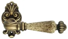 Дверная ручка на круглом основании Linea Cali NINFA 1546/015 PM бронза матовая/керамика