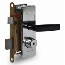 Замок врезной цилиндровый с защелкой в комплекте с ручкой Zenit ЗВ4Д (Аналог ШО-25), 3 кл.