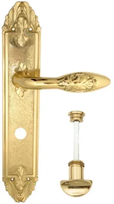 Дверная ручка Venezia \"CASANOVA\" WC-2 на планке PL90 полированная латунь