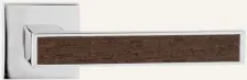 Дверная ручка на квадратном основании Linea Cali ZEN 1158/019 CR хром глянцевый/дерево WENGE