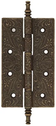 Дверная петля универсальная латунная с узором Venezia CRS012 152x89x4 античная бронза