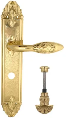 Дверная ручка Venezia \"CASANOVA\" WC-4 на планке PL90 полированная латунь