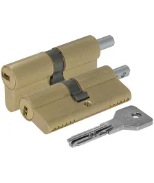 Цилиндровый механизм Cisa (Чиза) под вертушку ASIX OE302-21.00 (90 мм/35+10+45), ЛАТУНЬ