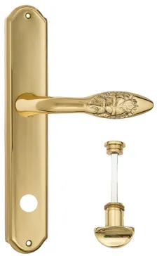 Дверная ручка Venezia \"CASANOVA\" WC-2 на планке PL02 полированная латунь