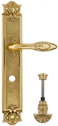 Дверная ручка Venezia \"CASANOVA\" WC-4 на планке PL97 полированная латунь